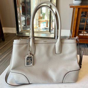 Lauren Ralph Lauren Gray Leather Satchel [gently used]